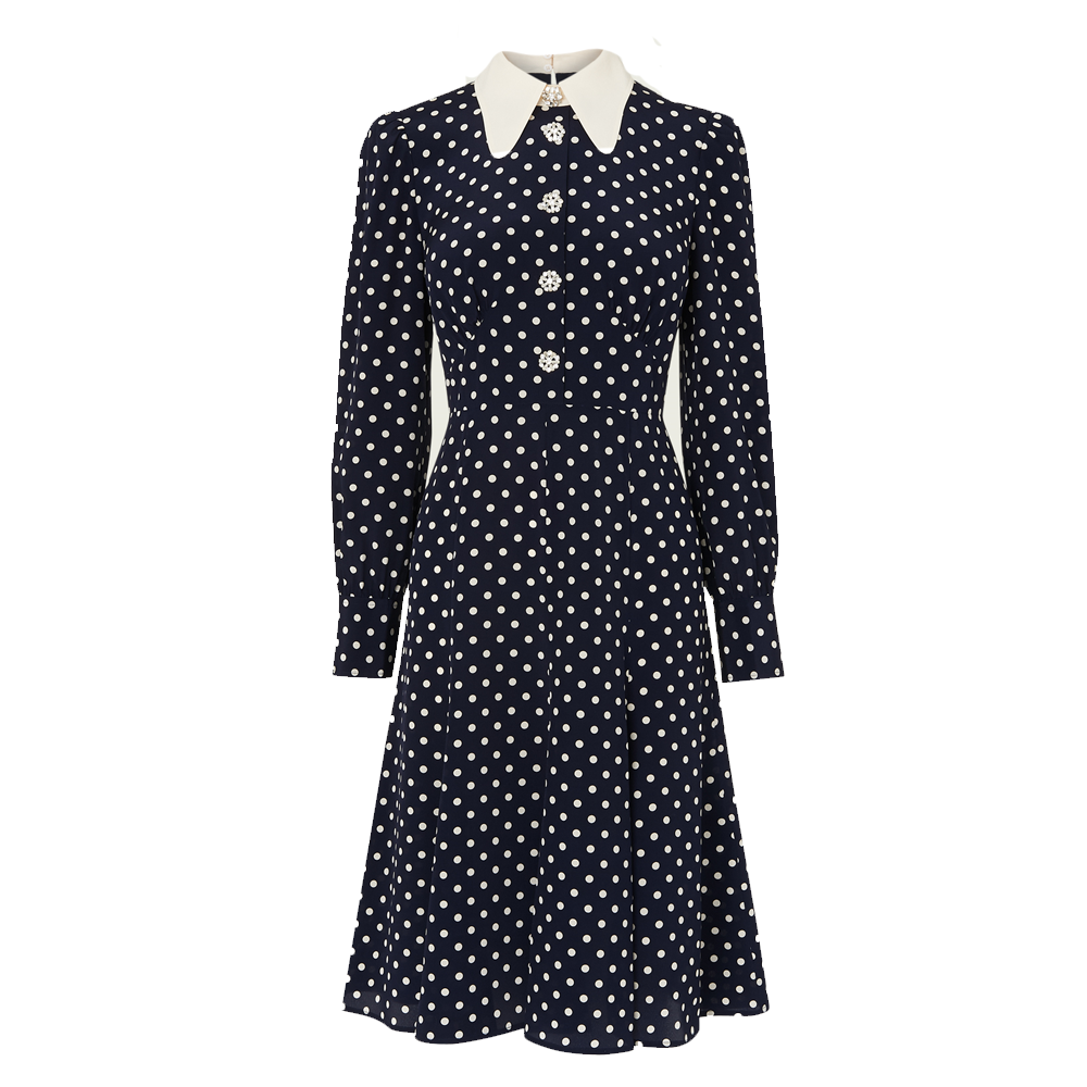 L.K. Bennett Mathilde Polka Dot Silk Tea Dress